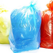 COLOURED REFUSE SACKS BAGS BIN LINERS RUBBISH BAG RED GREEN YELLOW BLUE WHITE UK