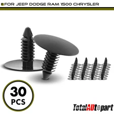 30Pcs Fender Apron & Hood Insulator Retainer Clips for Jeep Dodge 6.3mm Nylon