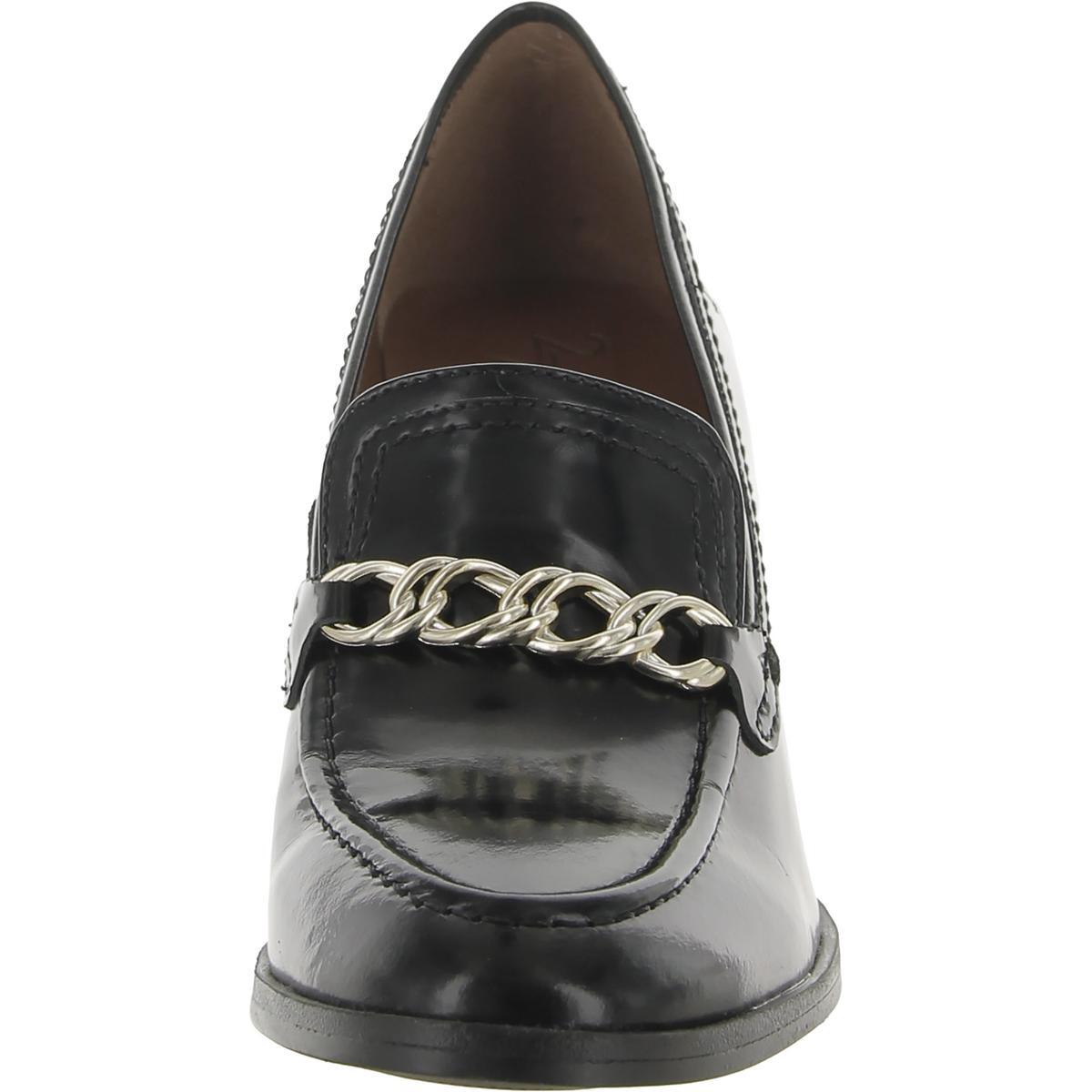 27 Edit Womens Bliss Black Leather Loafer Heels Shoes 8 Medium (B,M) BHFO 0960 eBay