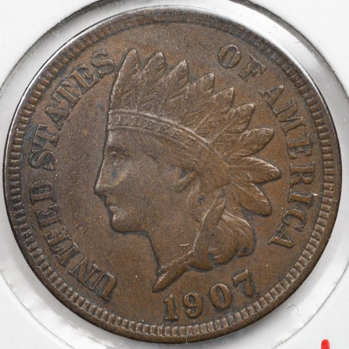 1907 Extremely Fine (XF) Indian Head Penny Cent