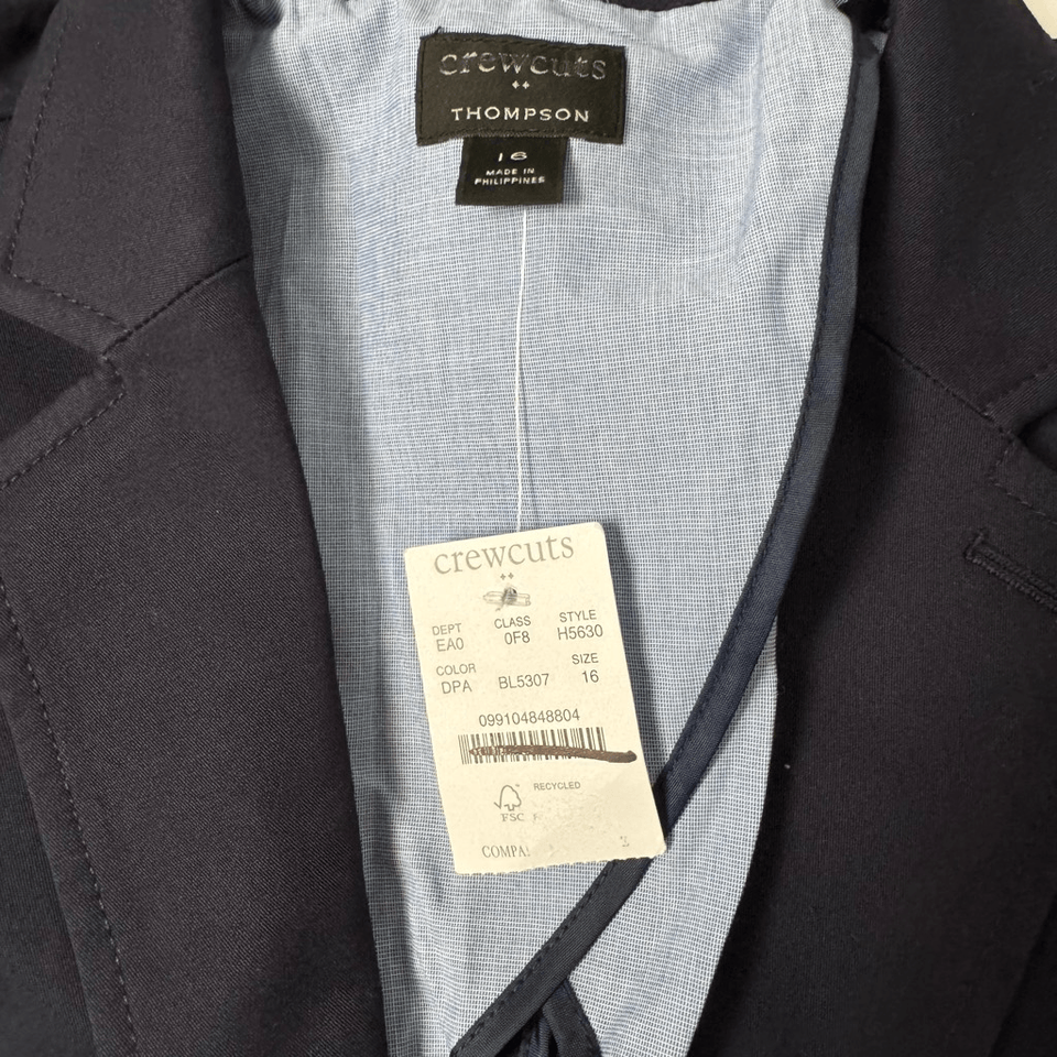 150 J crew Boys' Thompson suit jacket in flex chino size 16 eBay
