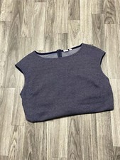 GAP Boat Neck Cap Sleeves Back Zip Blue Fit & Flare Mini Dress Women's Size 8