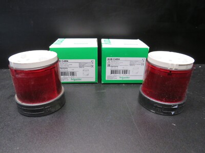 Schneider+Telemecanique XVB C4M4 Red Flashing Unit Lot of 2!