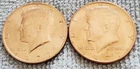 2- 1977 Kennedy half dollar coins 1P &1D