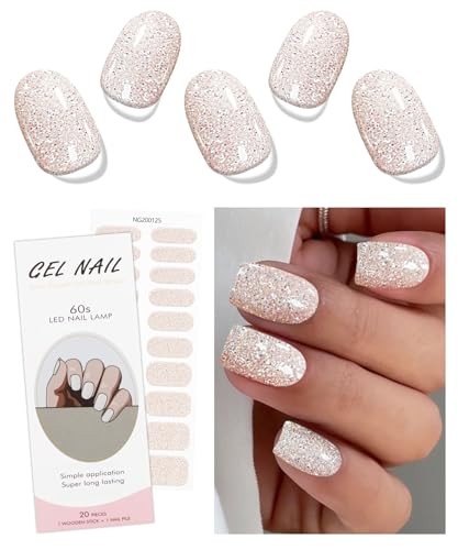 Pegatinas de uñas de gel blanco brillo semicurado tiras de uñas de gel envolturas UV/LED uñas - Imagen 1 de 7