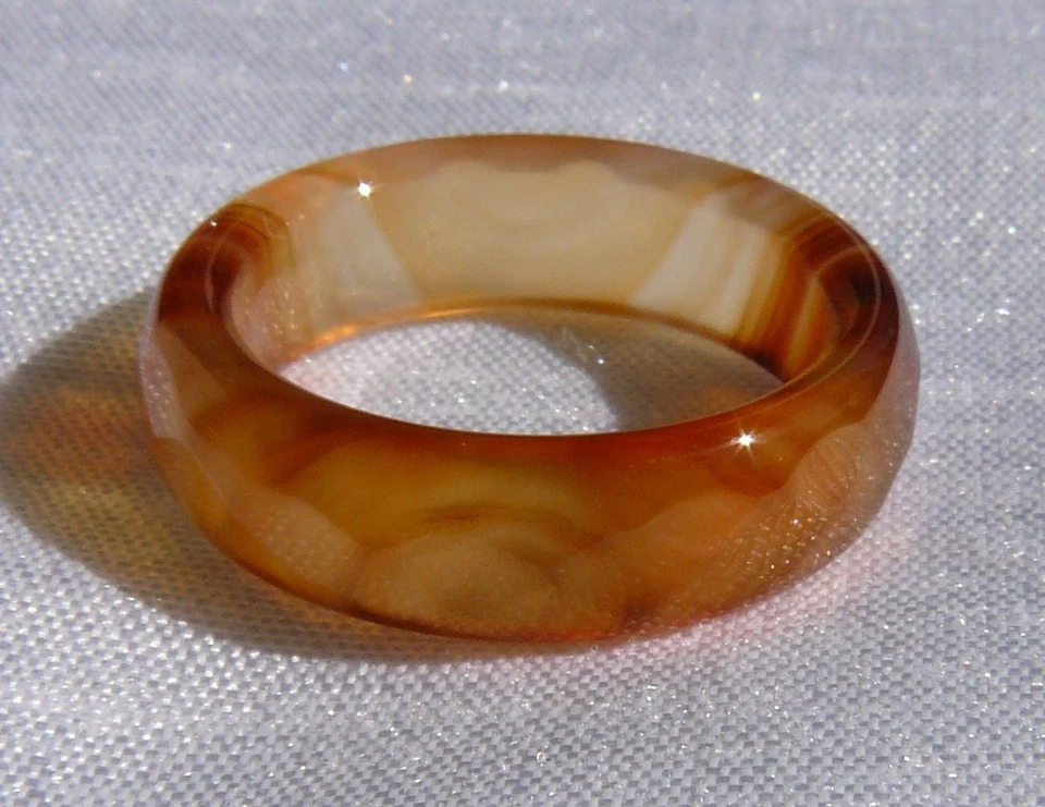 Achat-Ring, braun, markant, facettiert, Gr. 54 (17,25 mm Ø), neu, Halbedelstein - Bild 4 von 4