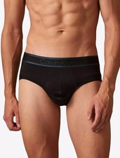 Calvin Klein Mens Tonal Logo Hip Brief in Black Size Medium