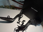 Saint Laurent Black Leather Studded Strappy Ankle Strap Heel US 8.5 — photo 1