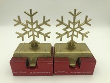 Wondershop Stocking Holder Set Of 2, Gold Snowflakes NWT    524   