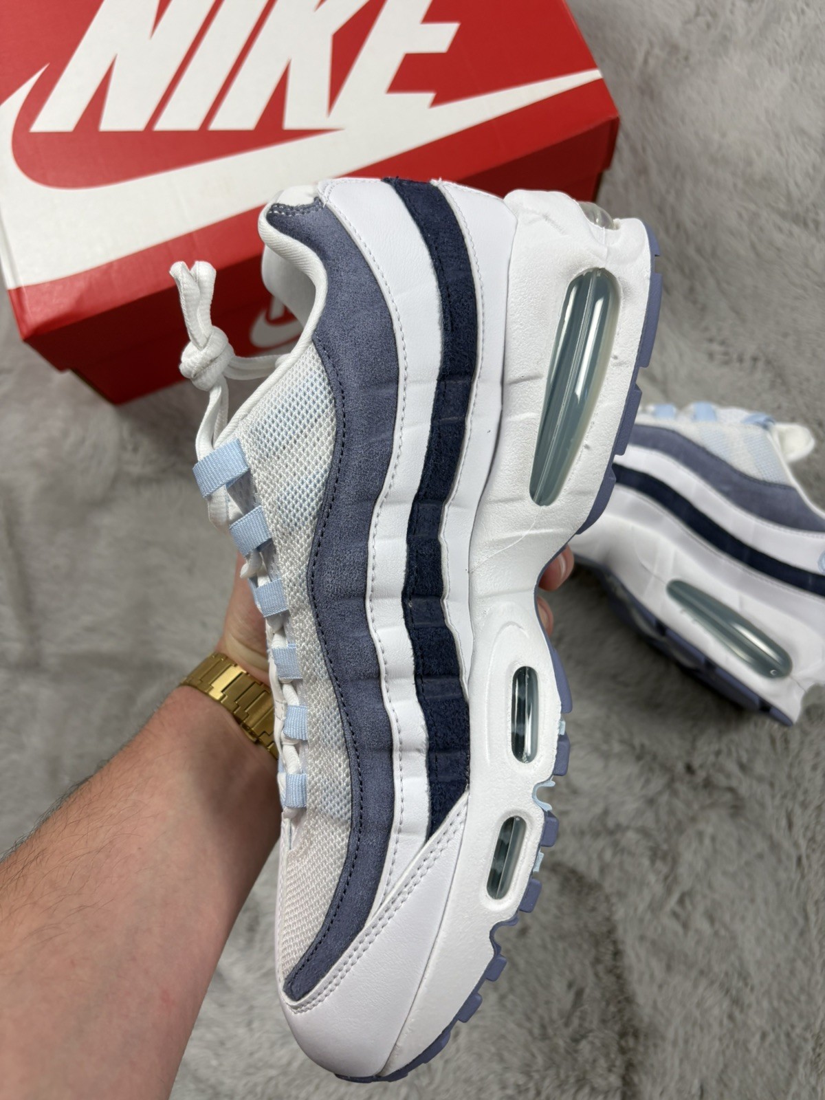 Nike Air Max 95 ‘White/Celestine Blue’ - UK8.5 - IB6396 103 -Brand New -£175 RRP image 6