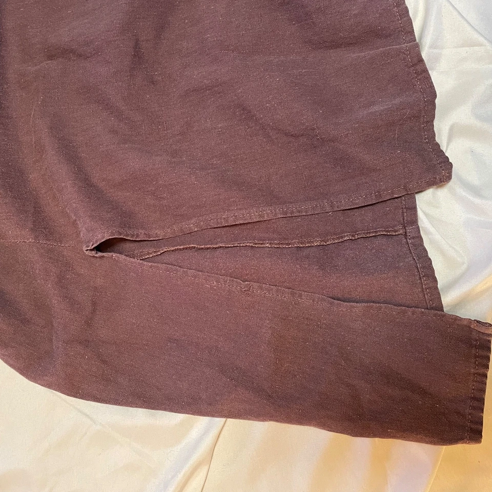 Vestido Lino De Colección Pequeño Maxi Lino Sin Mangas Bolsillo Texturizado Lagenlook Púrpura Foto 4 de 4