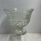 Anchor Hocking USA  Wexford Clear Glass Pedestal Compote Serving Bowl, 8x7”