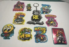 Rat Fink Ed Roth Lot Of ( 10 )Keychain/ Pinback/ Decals See Description