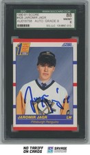 1990-91 Score ''In Person Auto'' Jaromir Jagr RC SGC #428 Pittsburgh Penguins