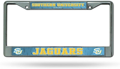 Southern University Jaguars Premium Metal License Plate Frame Chrome Tag...