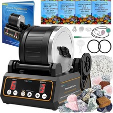 Rock Tumbler Kit, K1 Professional Large 2.5LB Capacity Edition - Memory Funct...