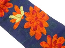 7488678: JAPANESE KIMONO JAPANESE NAGOYA OBI / MAWATA TSUMUGI / WOVEN FLOWER