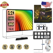 Large 150 Inch Outdoor Projector Screen 16:9 HD 4K Portable Movie Theater Stand