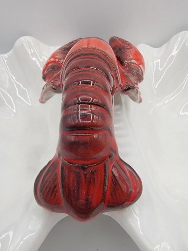 VTG Metlox Mfg Co Lobster Dish Poppy Trail Hand Painted Pottery 40s 50s USA MADE - Picture 6 of 12