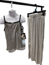 Girl  s Art Class Black White Striped Pajama Set M 8