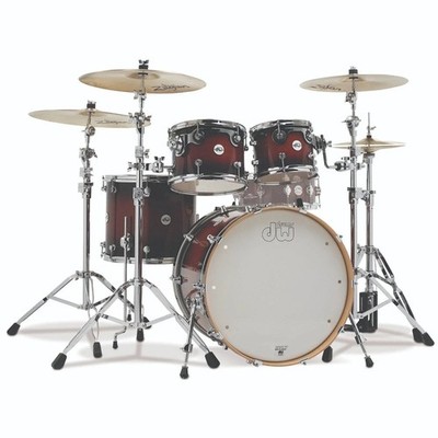 DW Design Series 4pc Drum Kit, 22'', 10'', 12'', 16'' - Tobacco Burst