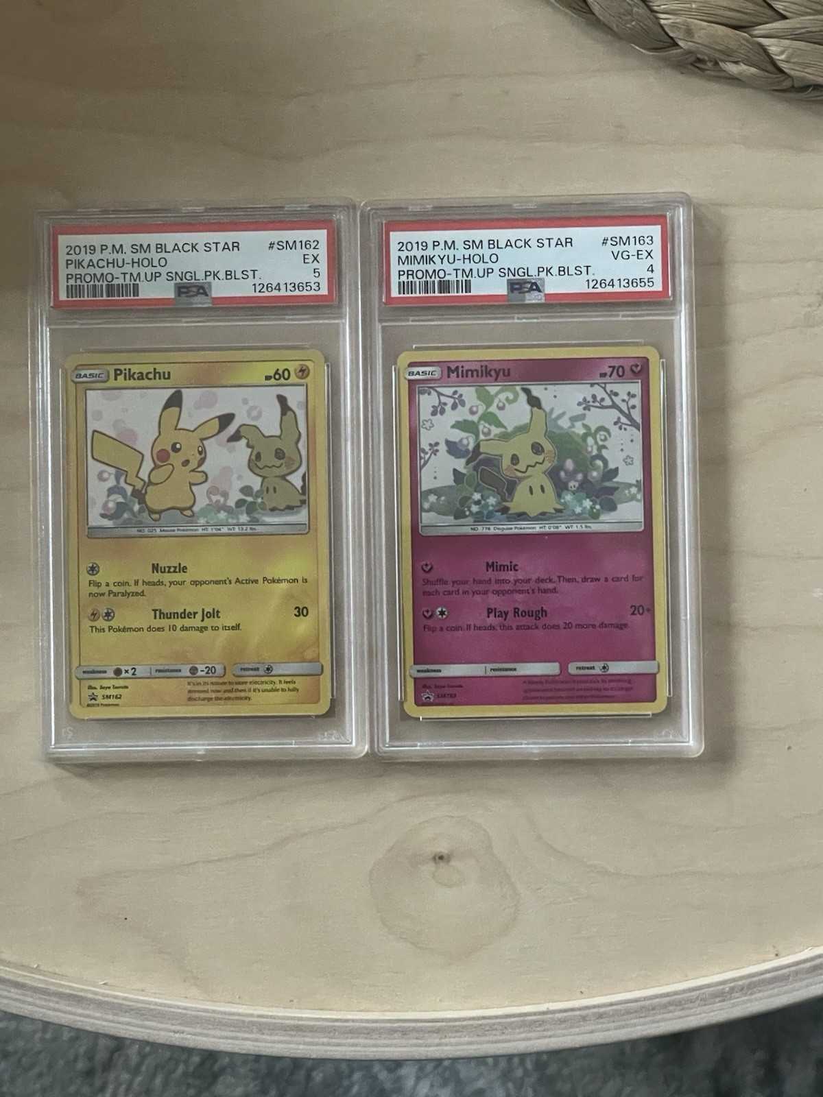 Pokemon Pikachu Mimikyu Set SM Black Star Promo Sun Moon SM162 SM163 PSA RARE