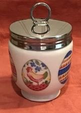 Vtg HTF Multi Colorful Easter Eggs Worcester Egg Coddler/Cup King Size England