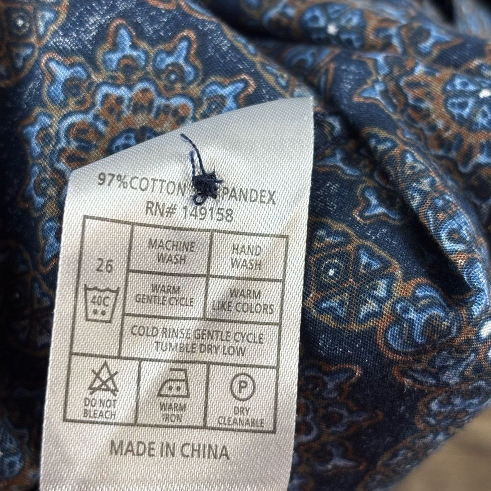 Consequence Elegant Navy Patterned Men's Shirt Si… - image 7