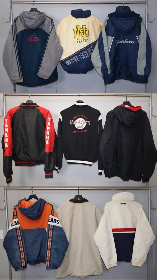 Venta al por mayor Chaquetas Deportivas Vintage Logotipo de Arranque 7 Pro Line Apex NFL 90s Lote de 9 Foto 2 de 4