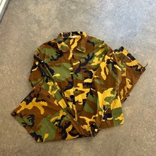 Vintage Jamaican Military Camo Fatigues Shirt Pants Set Size Large