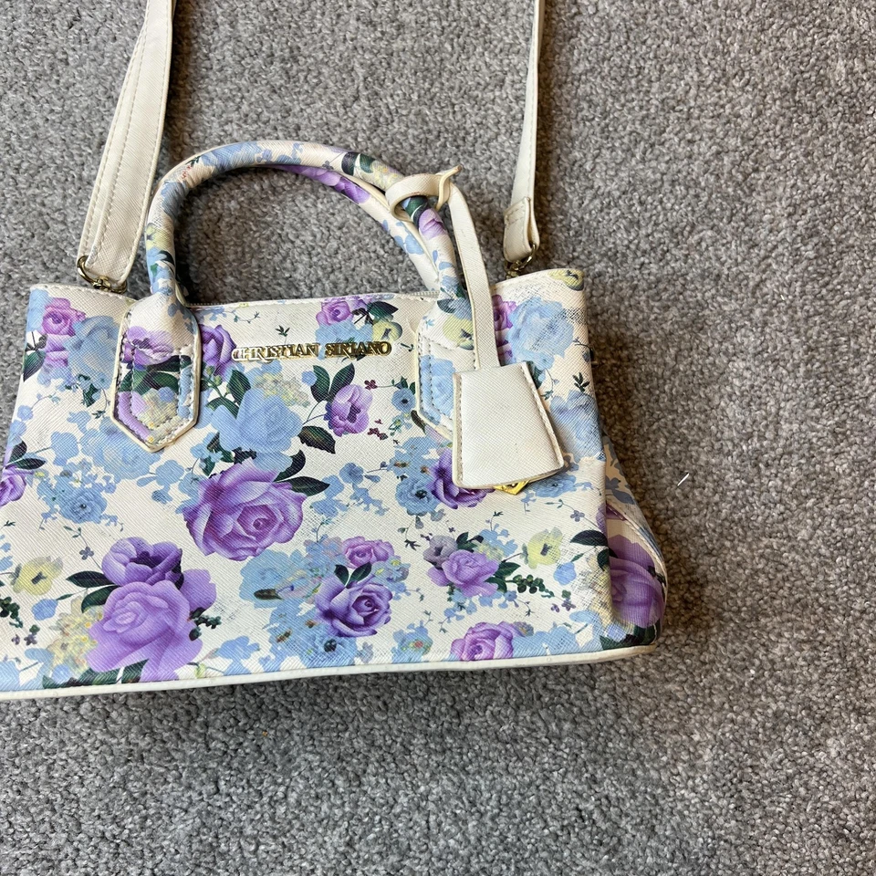 Christian Siriano Bolso Cartera Mujer Floral Rosas Blanco Bolso de Mano Cartera Foto 3 de 4