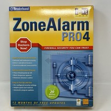 Big Box Retail ZoneAlarm Pro 4 Firewall Windows XP 98SE 2000 Broderbund PC CDROM