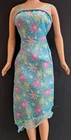 Barbie Doll Clothes. Vintage Fashion Avenue Genuine Blue Floral Cocktail Dress.