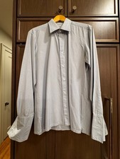 Charvet Long Sleeve Shirt Button Up Cotton 39 / 15.5 L Check French Cuff