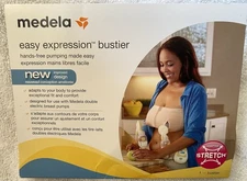 New In Pkg Medela Easy Expression Bustier Hands Free Pumping Bra New Nude Large