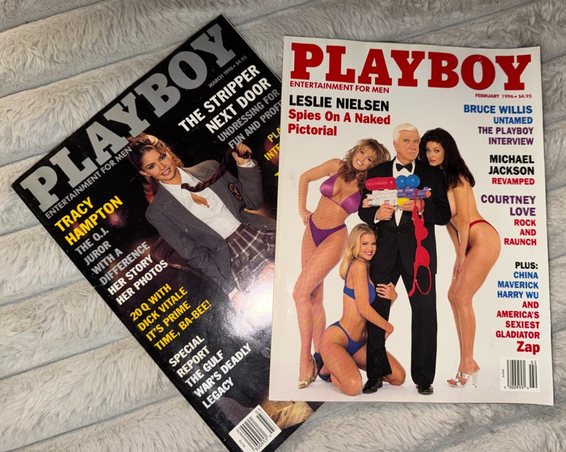 Lot of 2 issues of Playboy Magazine Feb/Mar 1996