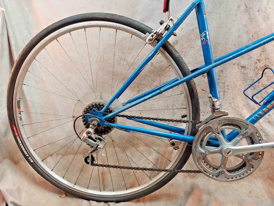 Bicicleta de carretera Peugeot Mixte Touring 1970 51 cm pequeña acero azul Shimano Step-Thru 12S Foto 3 de 4