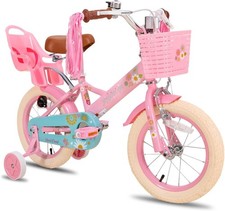 STITCH Little Daisy 14 Inch Princess Girls Bike with Basket & Doll Seat (Pink)