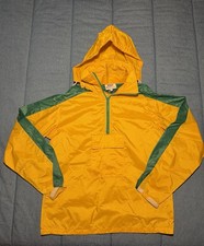 Vintage 1970s Nike Yellow  Green Oregon Hooded Windbreaker Jacket Size L