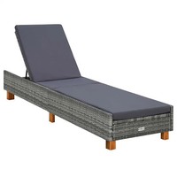 Sonnenliege Poly Rattan Grau Mit Auflage FüR Garten Terrasse Balkon