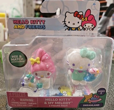 Hello Kitty & My Melody Sanrio Friends 2 Figurine Set 6+ Ages Toy