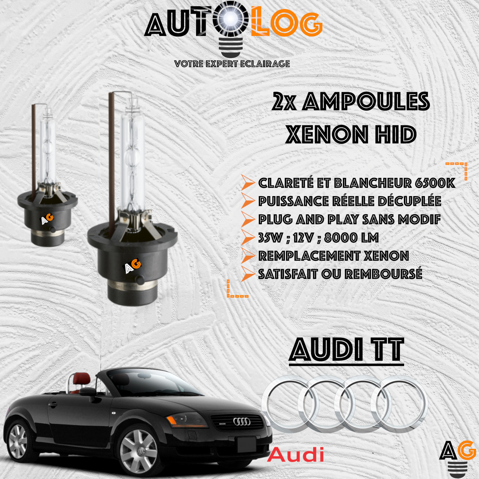 Ampoule Xénon HID Audi TT pour une visibilité parfaite sous la pluie et de nuit
