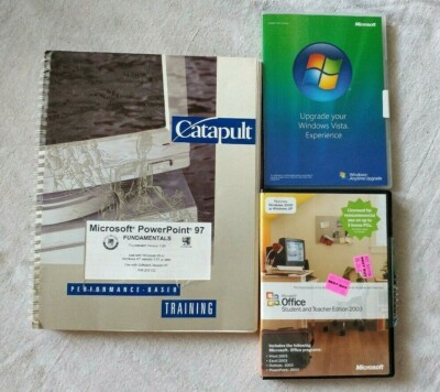 Lot of Older Microsoft Software & Guides, Pre-Owned, Various Versions Included