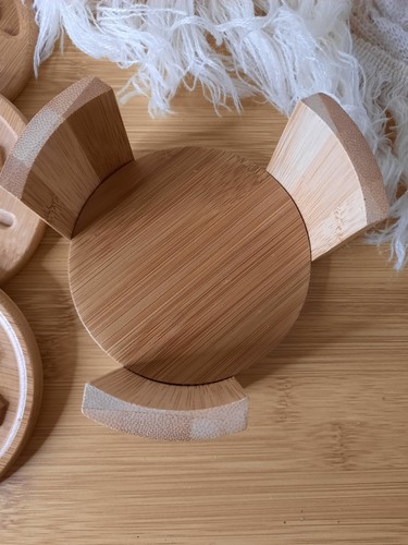 Dulce Cocina Bamboo Coasters Set Of 6 With Holder - Picture 6 of 10