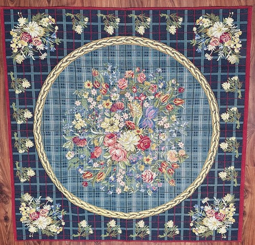BRAND NEW Corona Decor Co France “Spring Bounty” Tapestry Made in France 4’ 9”Sq