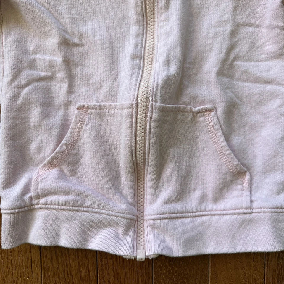 Carter’s Niño Niña Talla 4 Cremallera Frontal Sudadera con Capucha Rosa Claro Volantes 100% Algodón ¡EXCELENTE ESTADO USADO! Foto 2 de 4