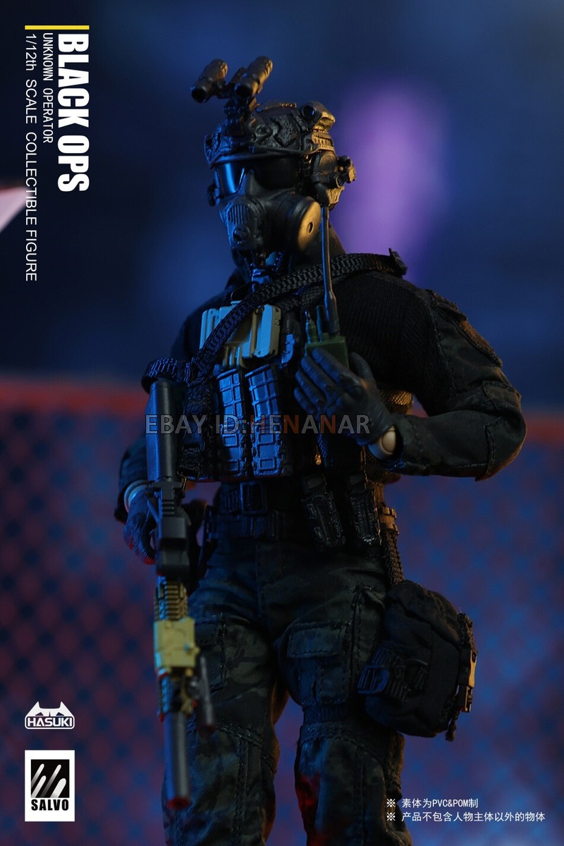 開封品HASUKI SALVOシリーズ BLACK OPS 1/12フィギュア HASUKI 1/12 SALVO SA01 Black OPS Action Figure 6IN Model