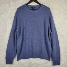 Scott Barber Men's XL Cashmere Cotton Blend Crew Neck Sweater Quiet Luxury 