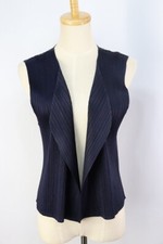 PLEATS PLEASE Navy Blue Vest ISSEY MIYAKE 134 8153