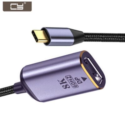 CY  CY USB4 Type-C Source to DP/MINI-DP Female Cable Display 8K 60HZ UHD Monitor